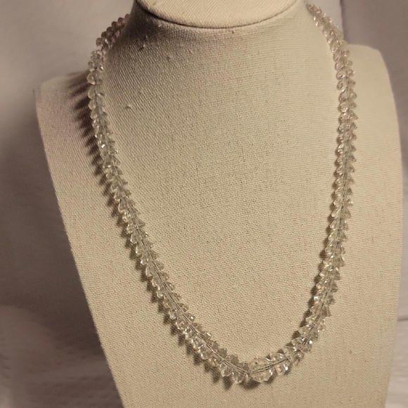 Vintage Sterling Silver Crystal Necklace  Graduated 18" - Picture 11 of 12